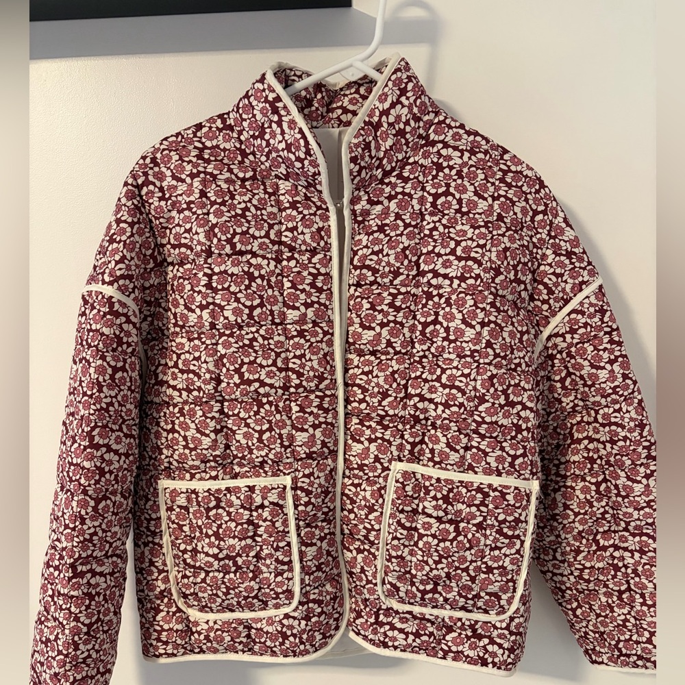 Floral Quilted Jacket with Pockets